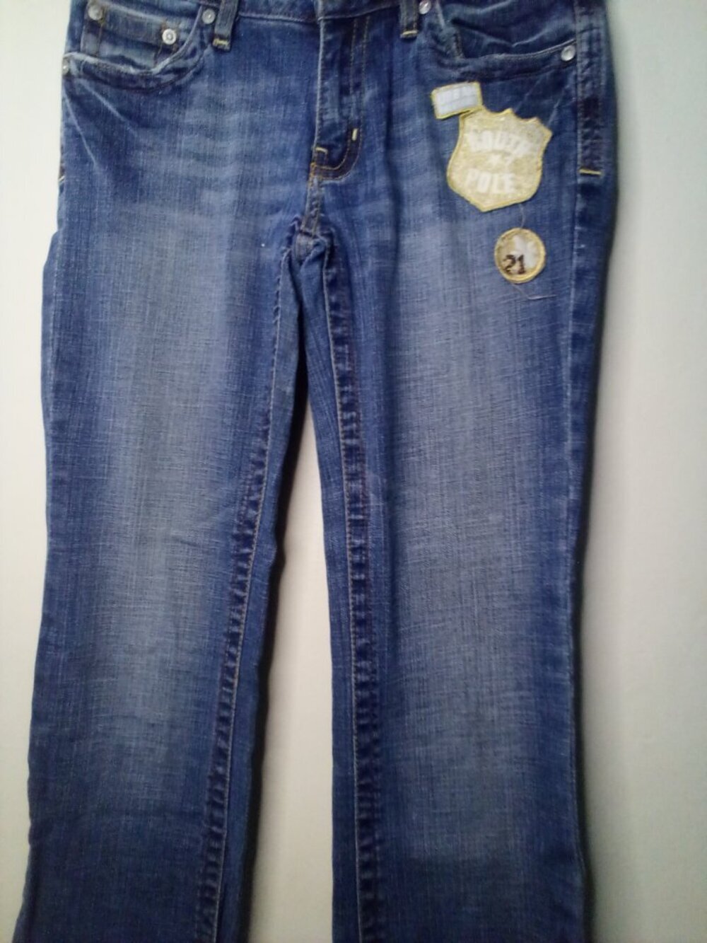 Southpole Jeans Women Juniors 5 Bootcut Y2K Patches Embellished Blue - Picture 5 of 16